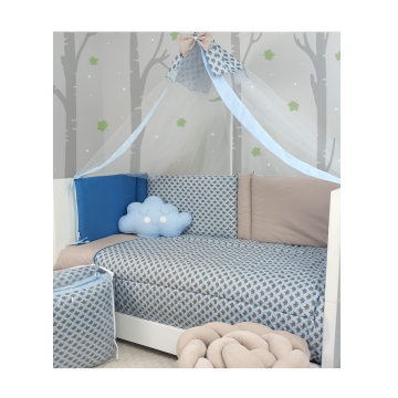 Baby Star Σετ προίκας κρεβατιού Λύκοι Σιέλ 10τμχ